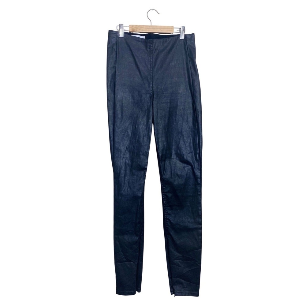 Rag‎ & Bone Simone Coated High Rise Skinny Pants Black Stretch Knit Size M